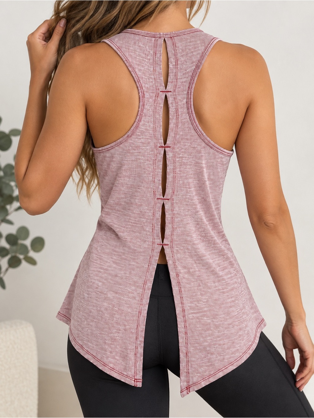 Athletic BCG Women’s Open-Back Racer Tank Top in Dusty Rose size small